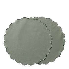 ZicZac Scallopped bordstablett 2-pack 36 cm dimgrön