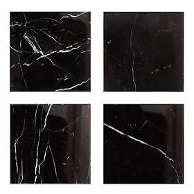 Stiernholm Marmor glasunderlägg 10x10 cm 4-pack svart