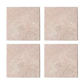 Stiernholm Marmor glasunderlägg 10x10 cm 4-pack rosa
