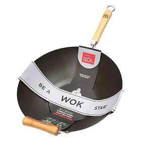Dexam School of Wok Wokpanna 36 cm med bambuhandtag Svart