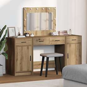 vidaXL 3-delad Dressing Table Set med LED Artisan Oak Konstruerat trä 3334253