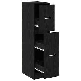 vidaXL Apoteksskåp Svart Ek 30x41x118 cm Konstruerat Trä 869002