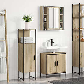 vidaXL 3-delat Badrumsmöbelset Sonoma Oak Engineering Wood 3345150