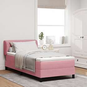 vidaXL Boxspring säng med madrass rosa 90x190 cm sammet 3340315
