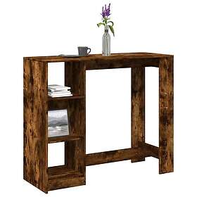 vidaXL Barbord med hylla rökig ek 124x46x103,5 cm konstruerat trä