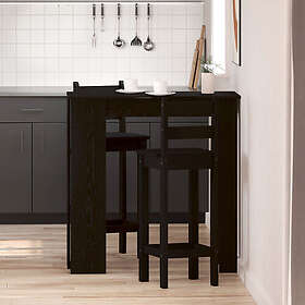vidaXL Barbord med Hylla Svart 102x50x103.5 Ek cm Tillverkat av Ingenjörsmaterial