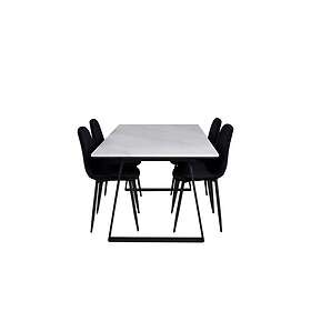Venture Home Estelle Rektangulär Matgrupp 140 cm med 4 Polar Svart stolar Vit,Sv