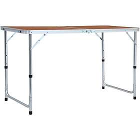 vidaXL Sammenleggbart campingbord aluminium 120x60cm