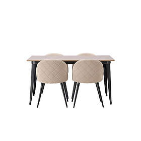 Venture Home Matgrupp Tempe med 4st matstolar Velvet
