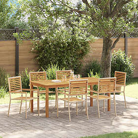 vidaXL Lounge Set 7 Delar med Dynor Beige Polyrotting Akacia