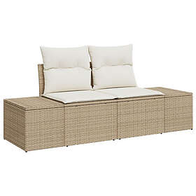 vidaXL Lounge Sett 8 Deler med puter Beige Polyrotting Akasie