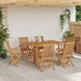 vidaXL 7 stycken trädgårdsmöbler Set Solid Wood Teak