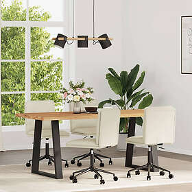 vidaXL Matstolar 4 st gräddvit konstläder 3315690