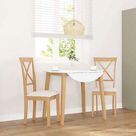 vidaXL Matstolar med dynor 2 st massivt trä gummi 4102403