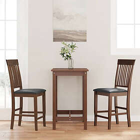 vidaXL Barstolar med kuddar 2 st, brunt, massivt trä, gummi 4102569