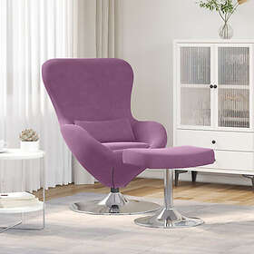 vidaXL Äggfåtölj med fotpall Lila Sammet 42002754