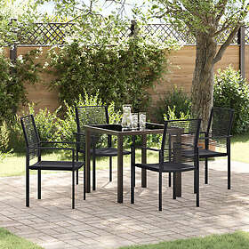 vidaXL 5-delt hagesett svart PVC Rattan