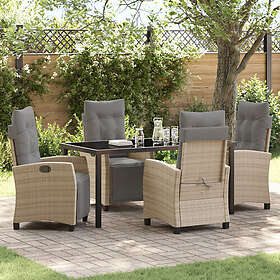 vidaXL Lounge Set 5 Delar Beige Rattan