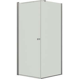 Dansani Match hörndusch, modell A+D, dörr och vägg, 77x77 cm, klart glas, satin profil