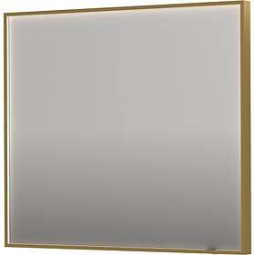 Sanibell Ink SP19 spegel med belysning, dimbar, imfri, borstad matt guld, 90x80 cm