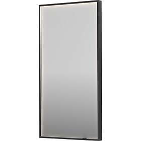 Sanibell Ink SP19 spegel med belysning, dimbar, imfri, borstad svart, 50x100 cm