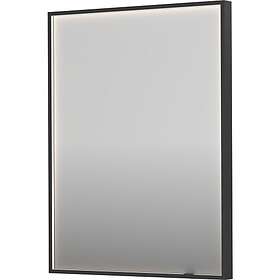 Sanibell Ink SP19 spegel med belysning, dimbar, imfri, borstad svart, 60x80 cm