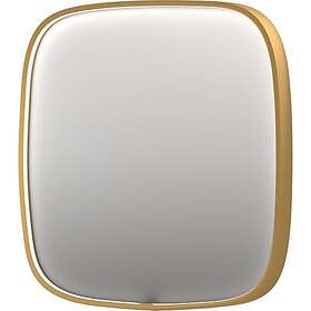 Sanibell Ink SP31 spegel med belysning, dimbar, imfri, borstad matt guld, 100x100 cm