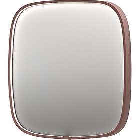 Sanibell Ink SP31 spegel med belysning, dimbar, imfri, borstad koppar, 80x80 cm