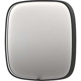 Sanibell Ink SP31 spegel med belysning, dimbar, imfri, mattsvart, 100x100 cm