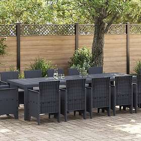 vidaXL 13 Delar Trädgårdsset med Antracit Kuddar Konstrotting 3378614
