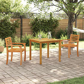 vidaXL 3-delars trädgårds- och matgrupp i massivt akaciaträ 3375669
