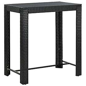 vidaXL Barbord för trädgård svart 100x60,5x110,5 cm konstrotting 45874