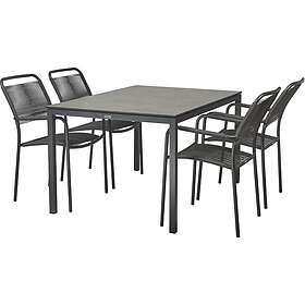 Verona Elba trädgårdsbord/132cm +4 stolar