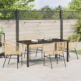 vidaXL Ensemble de jardin 5 pièces Marron Poly rotin