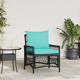 vidaXL Trädgårdsstol med Kuddar Svart 60x70x78 cm Poly Rattan