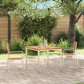 vidaXL Stapelbara Trädgårdsstolar 2 st Solid Teak & Rostfritt Stål