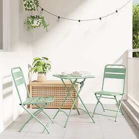 vidaXL Chaises de jardin pliantes 2 pcs Menthe claire 42x52x82 cm Acier revêtu p