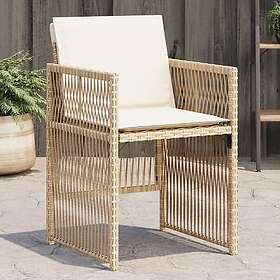 vidaXL Chaises de jardin avec coussins 4 pcs beige rotin synthétique