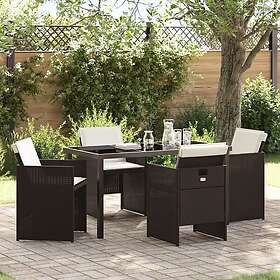 vidaXL 5-delt hagesett brun polyrotting