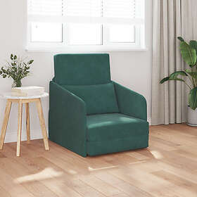vidaXL Golvssoffa Säng 2-i-1 Mörkgrön 65x80x83 cm Sammet
