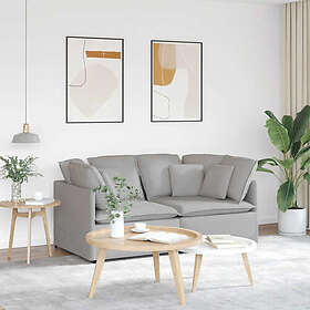 vidaXL Modulsoffa med dynor i tyg molngrå