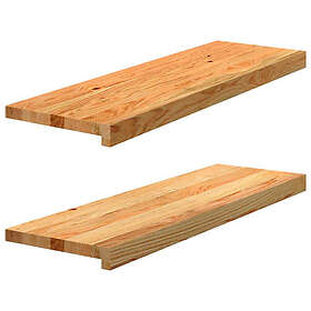 vidaXL Fönsterbänkar 2 st ljusbrun 80x25x2 cm massiv ek 4009142