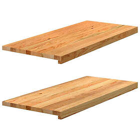 vidaXL Fönsterbänkar 2 st ljusbrun 90x40x2 cm massiv ek 4009159
