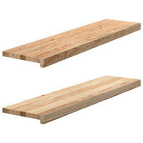 vidaXL Fönsterbänkar 2 st obehandlad 100x25x2 cm massiv ek 4009104