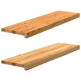vidaXL Fönsterbänkar 2 st ljusbrun 90x25x2 cm massiv ek 4009143