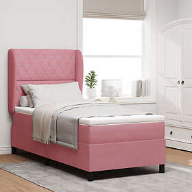 vidaXL Sängbotten med Madrass Rosa 90x190 cm Sammet