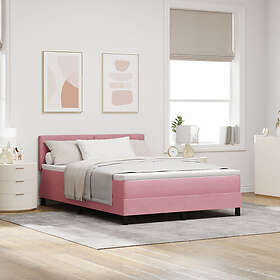 vidaXL Sängbotten med madrass Rosa 160x200 cm Sammet
