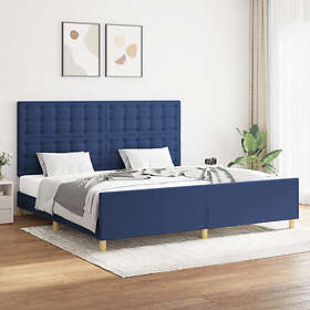 vidaXL Sängram utan madrass blå 200x200 cm tyg