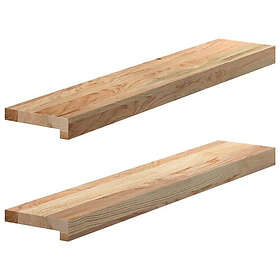 vidaXL Fönsterbänkar 2 st obehandlad 80x15x2 cm massiv ek 4009086