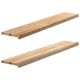 vidaXL Fönsterbänkar 2 st obehandlad 140x25x2 cm massiv ek 4009107